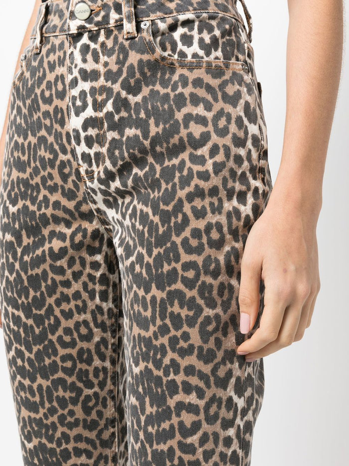 Ganni Jeans Brown Organic Cotton Elastane