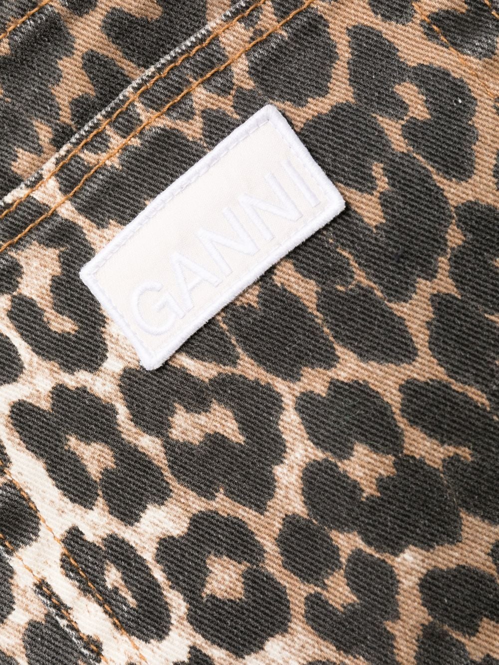 Ganni Jeans Brown Organic Cotton Elastane
