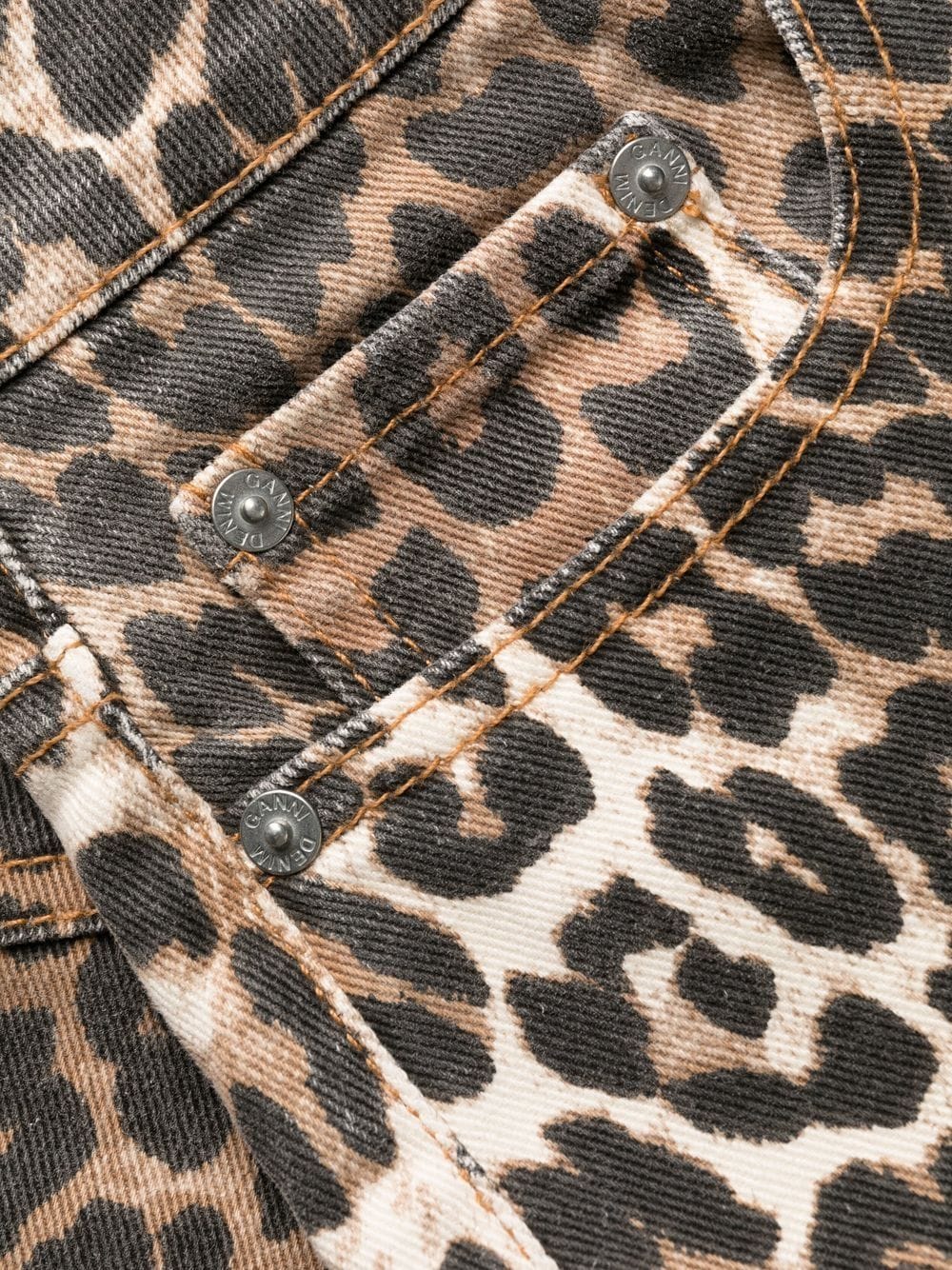 Ganni Jeans Brown Organic Cotton Elastane