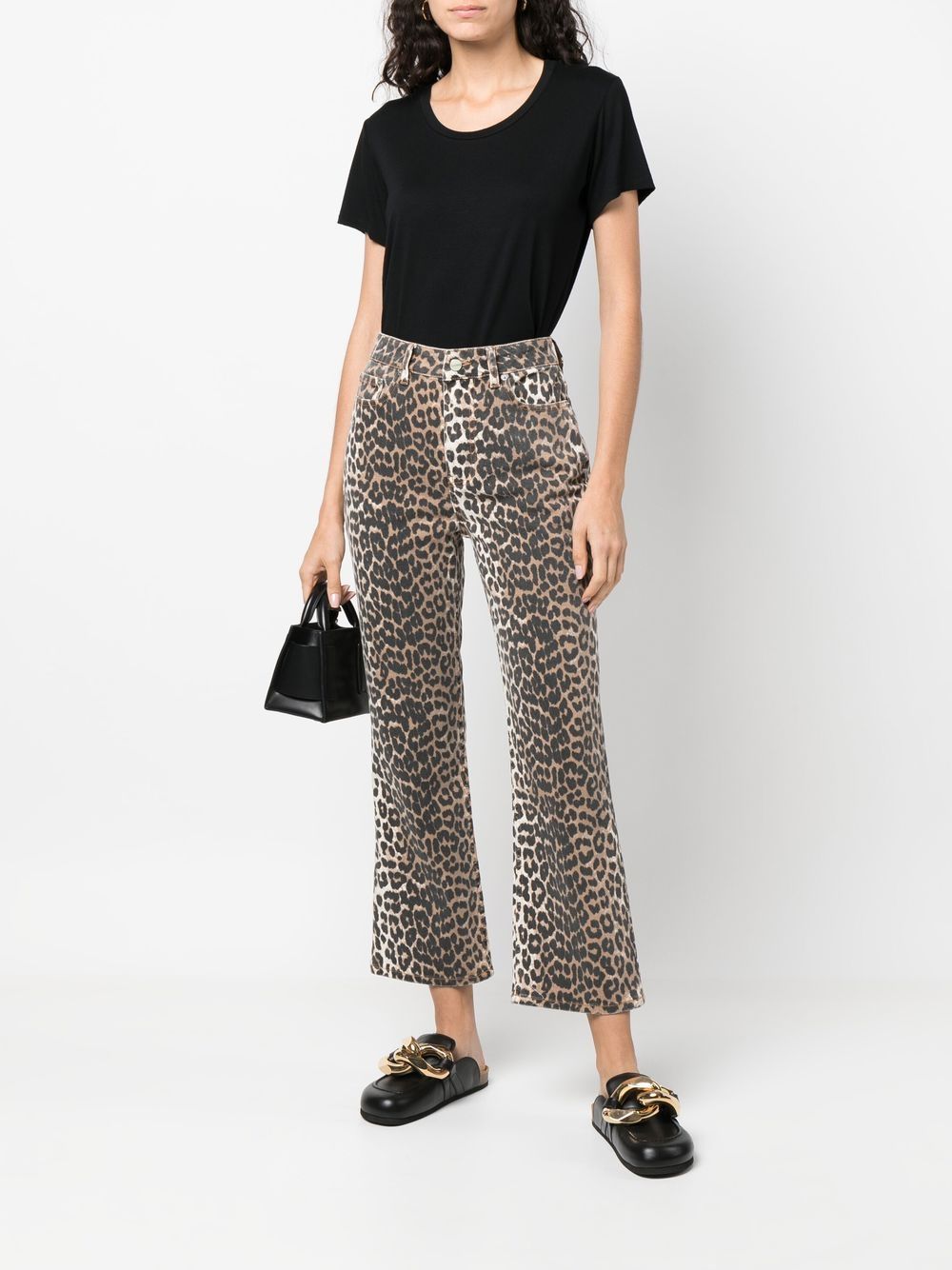 Ganni Jeans Brown Organic Cotton Elastane