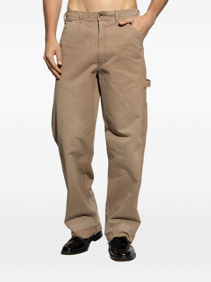 Maison Margiela Trousers Beige Cotton