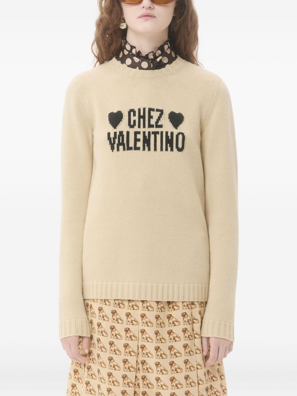 Valentino Sweaters Beige Outer: Virgin Wool