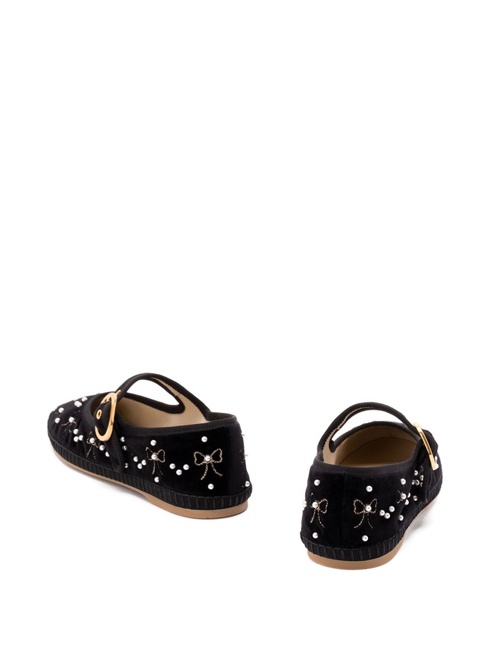 Valentino Garavani Flat Shoes Black Calf Leather