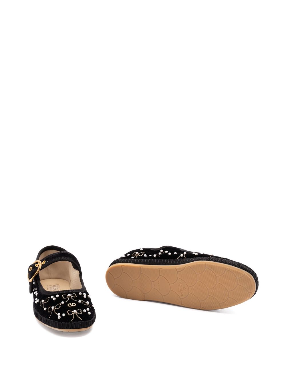Valentino Garavani Flat Shoes Black Calf Leather