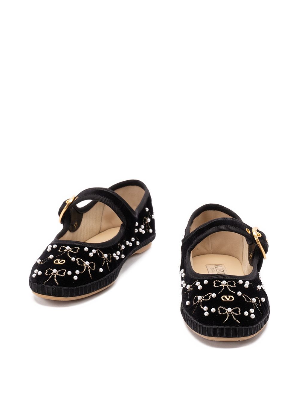 Valentino Garavani Flat Shoes Black Calf Leather
