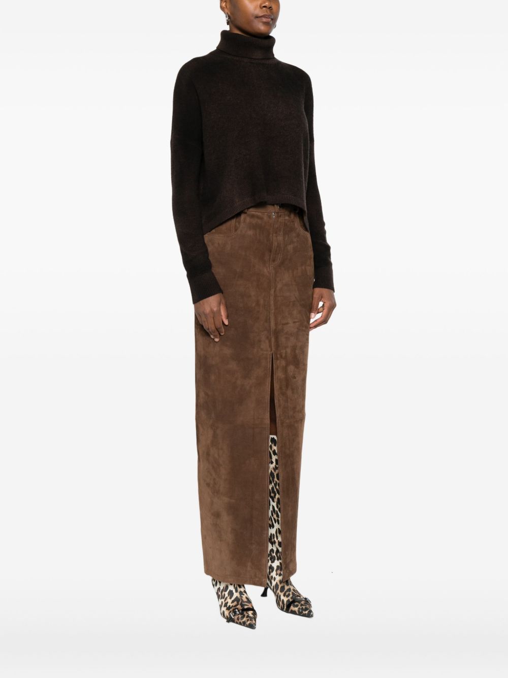 Base Sweaters Brown Fabric