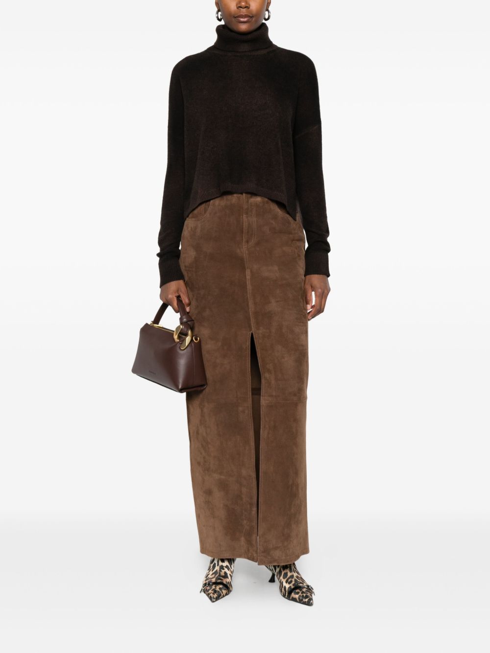 Base Sweaters Brown Fabric