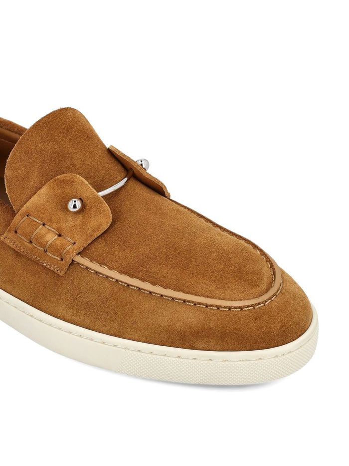 Christian Louboutin Flat Shoes Leather Brown Other->fabric100.0 %