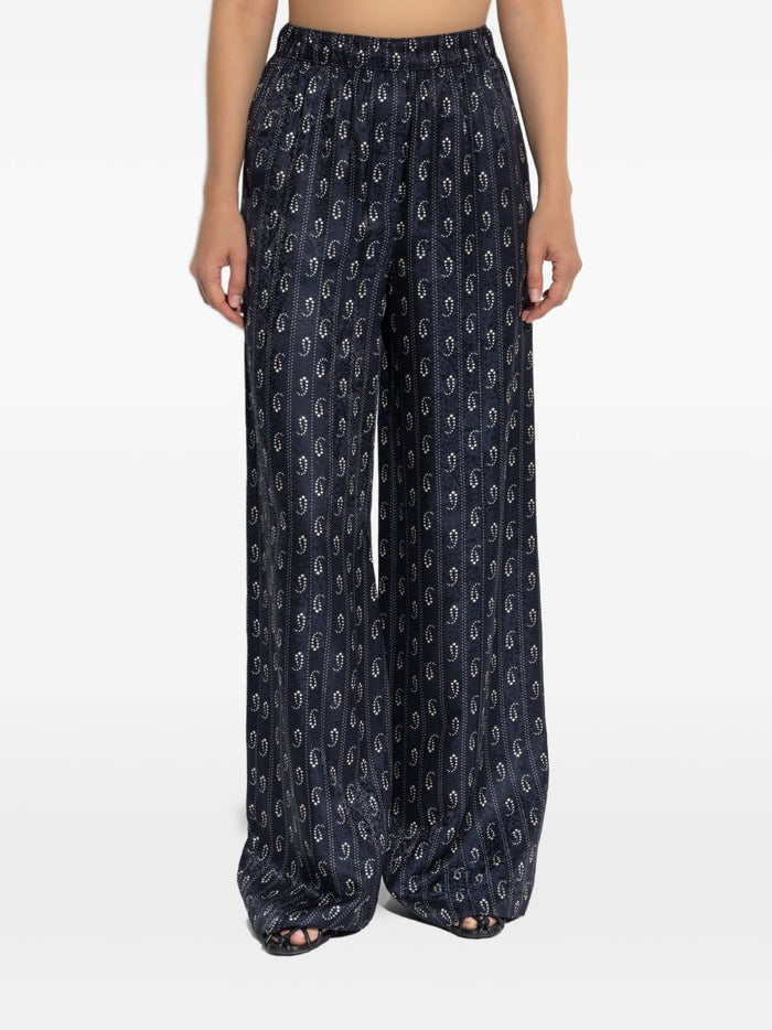 Tory Burch Trousers Blue Viscose