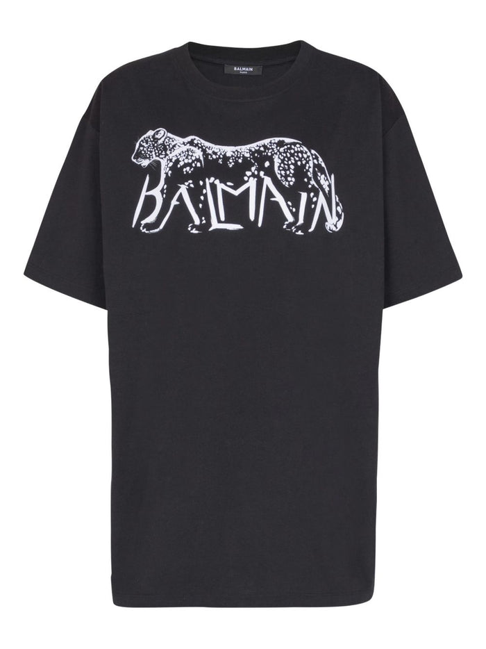 Balmain T-shirts and Polos Black Coton Organique