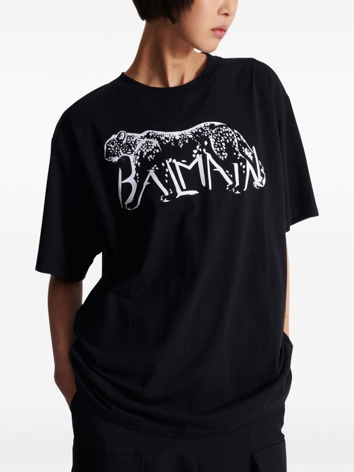 Balmain T-shirts and Polos Black Coton Organique