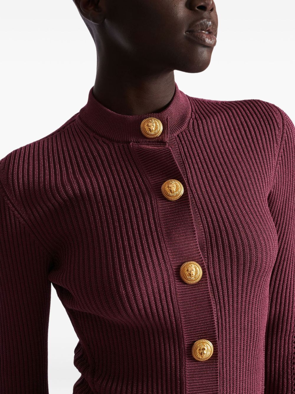 Balmain Sweaters Purple Viscose Polyester