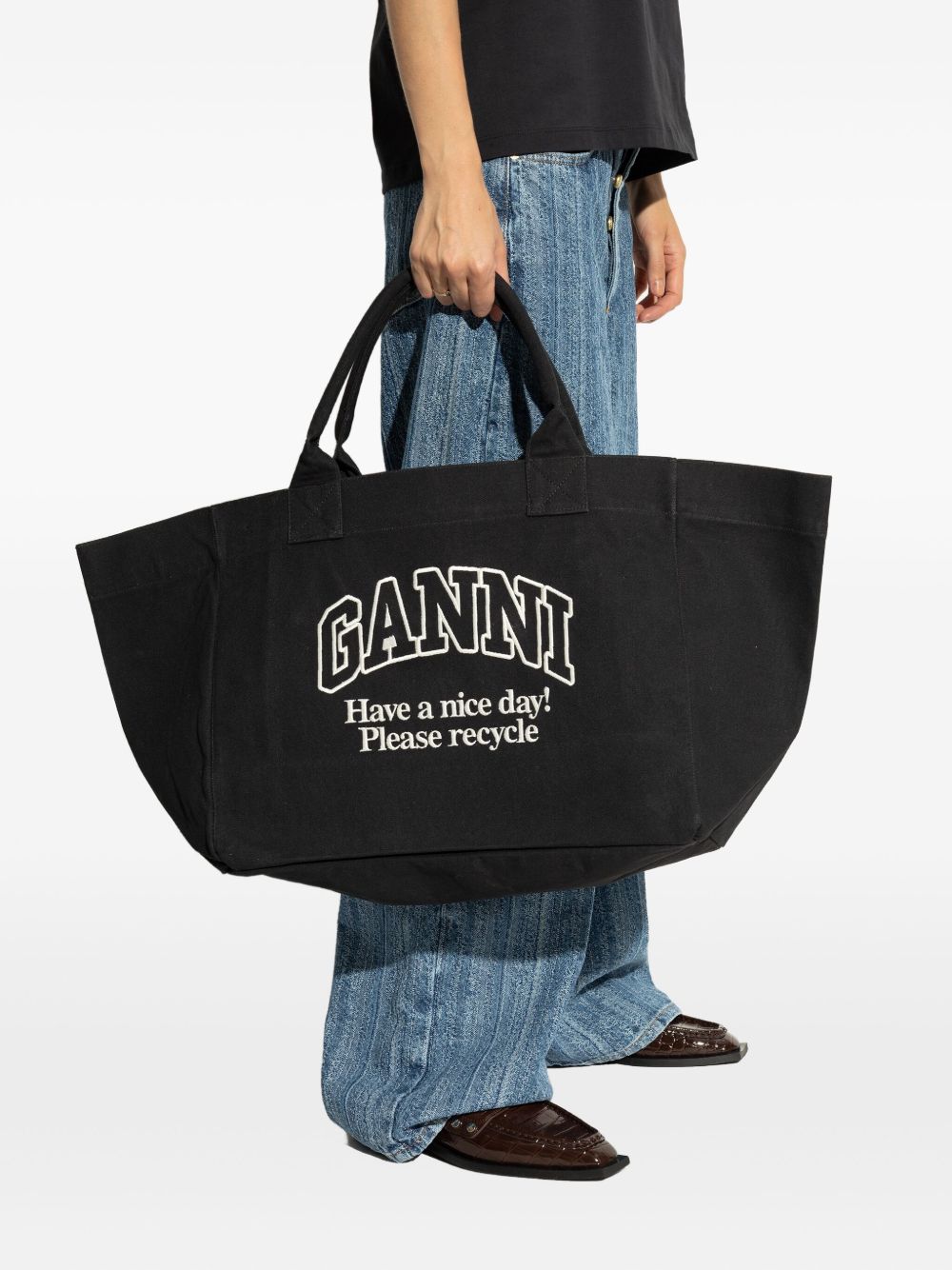 Ganni Bags Grey Recycled Cotton
