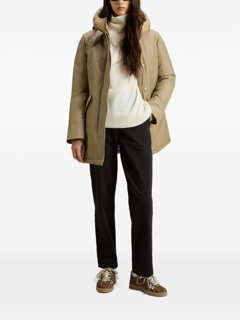 Woolrich Coats Beige Cotton Polyamide