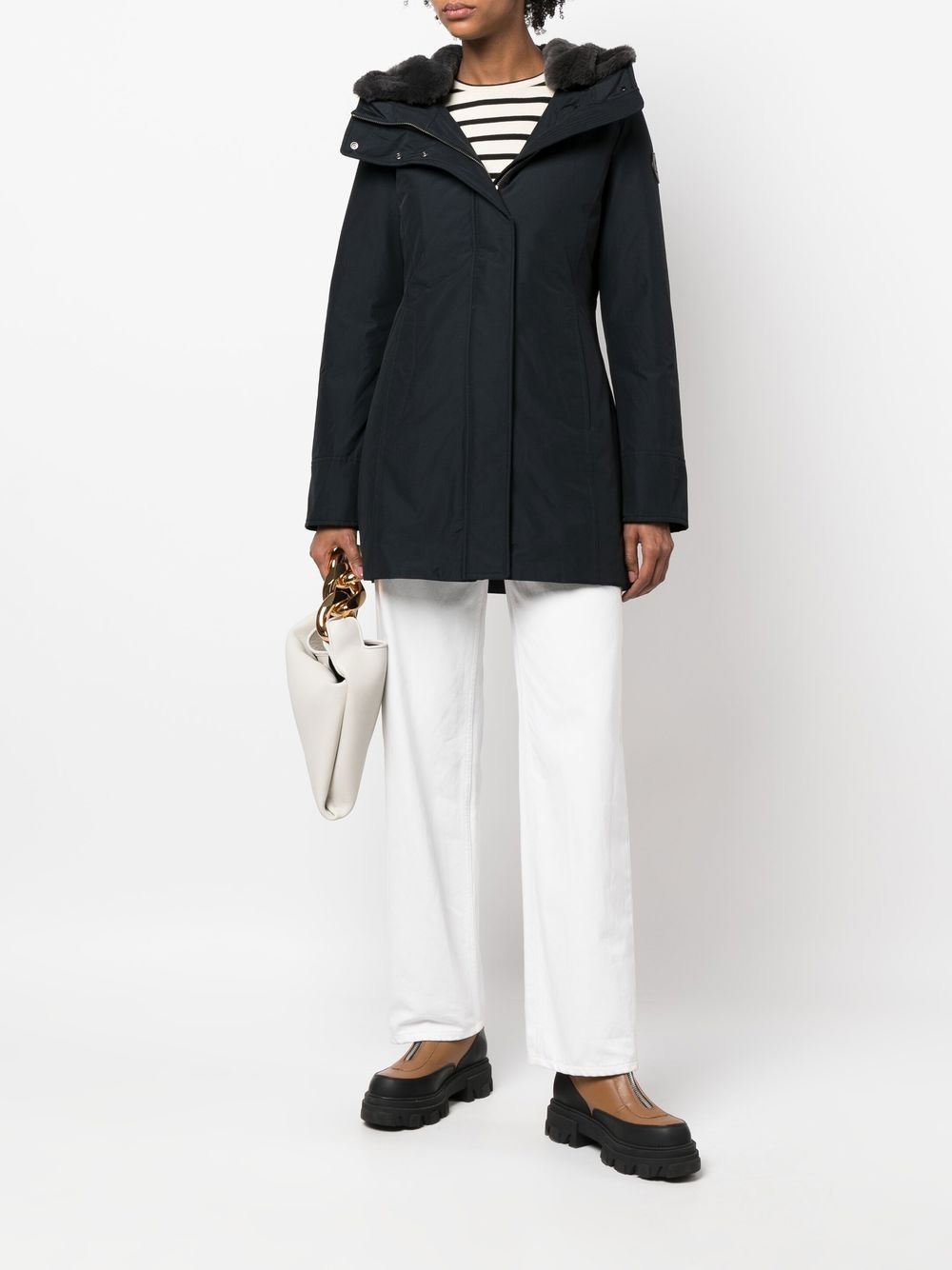 Woolrich Coats Blu Cotton Polyamide