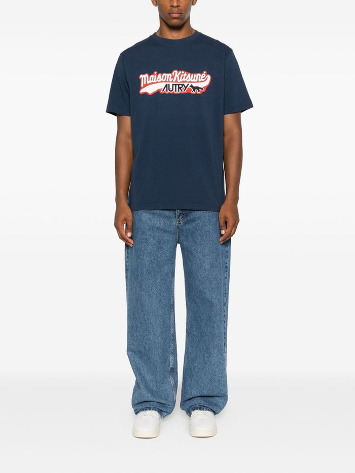 AUTRY X MAISON KITSUNE T-shirts and Polos Blue Cotton
