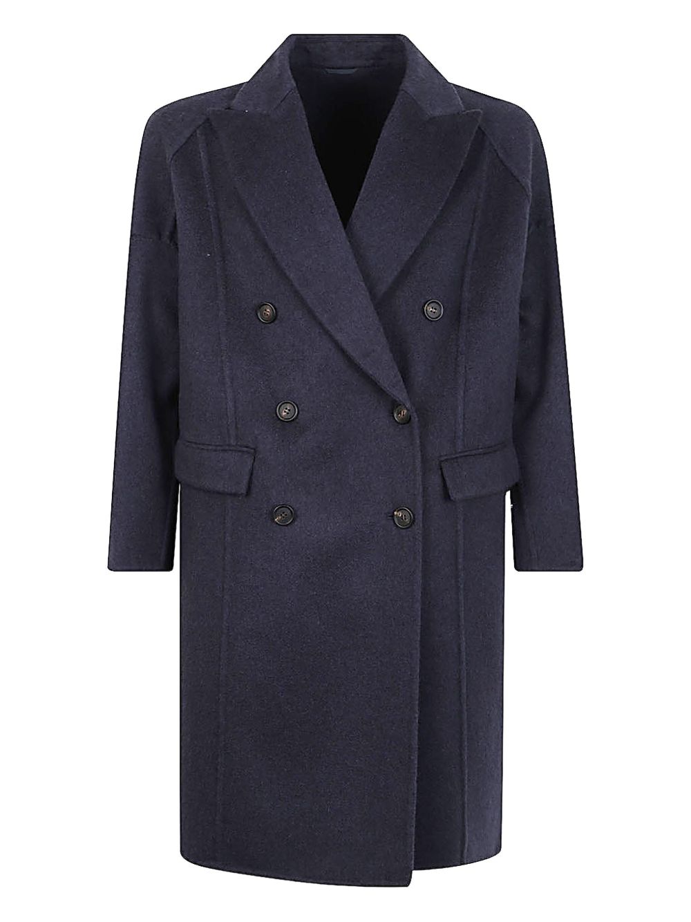 Brunello Cucinelli Coats Blu Virgin Wool