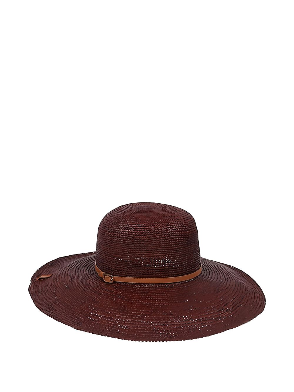 Borsalino Hats Leather Brown Straw