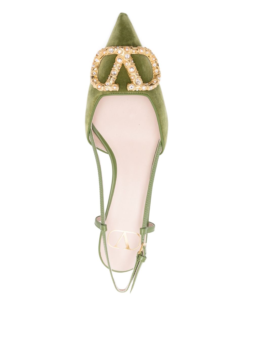 Valentino Garavani With Heel Green Velvet