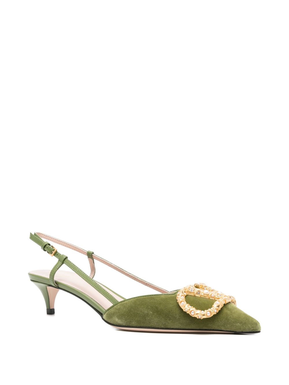 Valentino Garavani With Heel Green Velvet