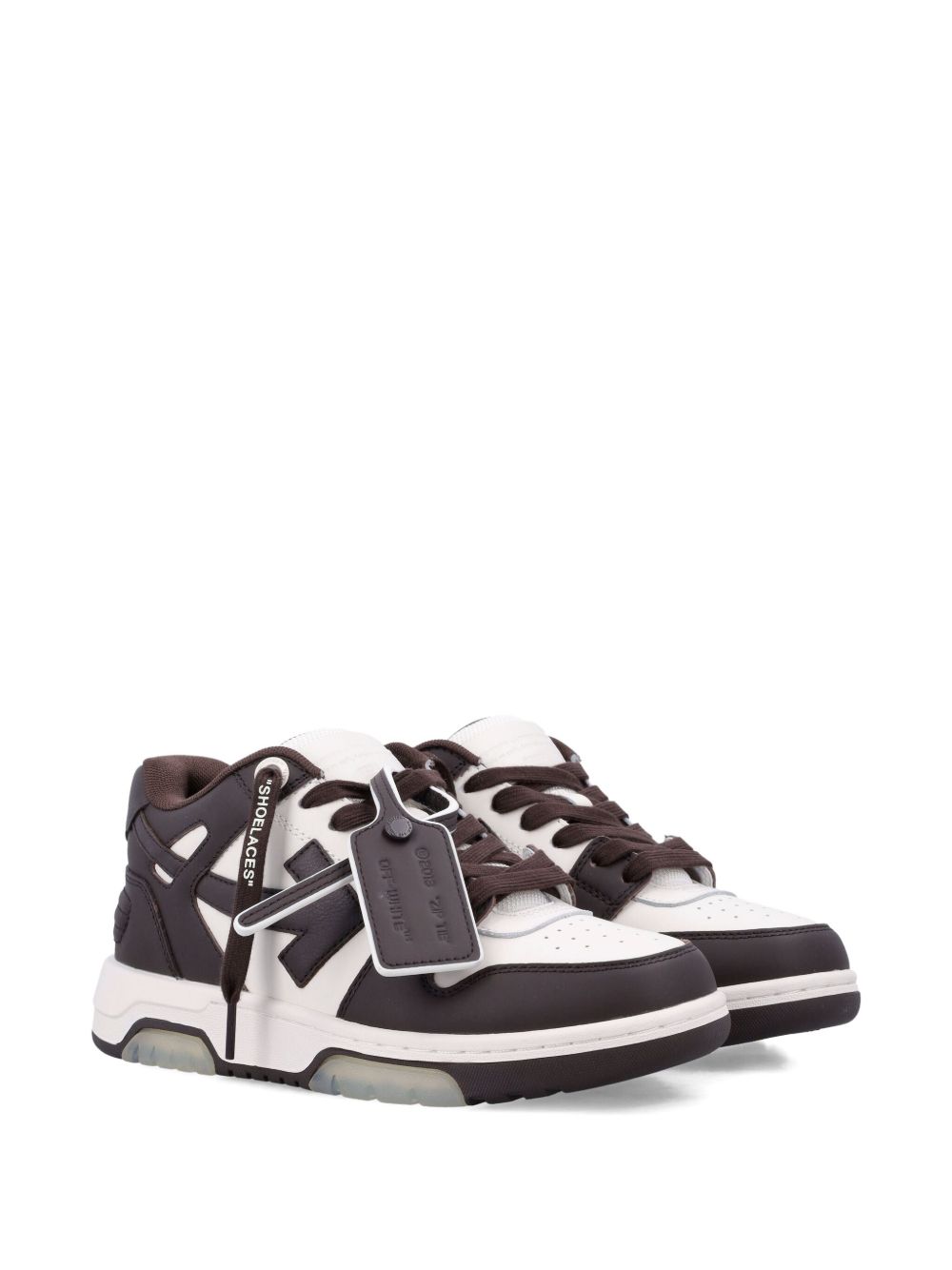 Off White Sneakers Brown Outer: Leather