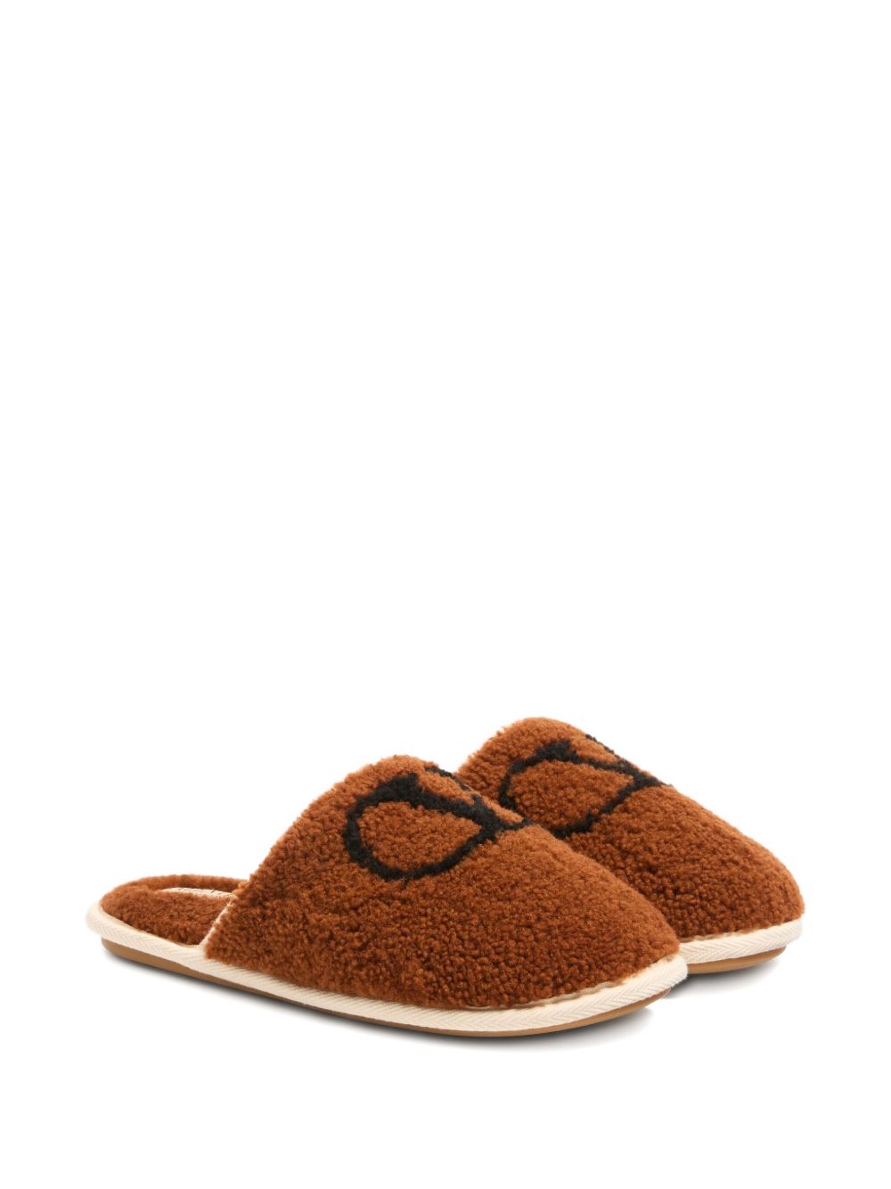 Valentino Garavani Sandals Leather Brown Outer: Polyester