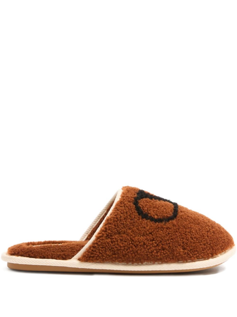 Valentino Garavani Sandals Leather Brown Outer: Polyester