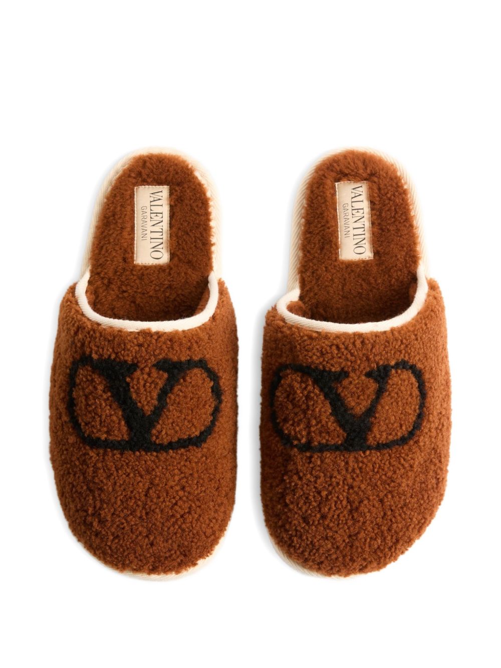Valentino Garavani Sandals Leather Brown Outer: Polyester