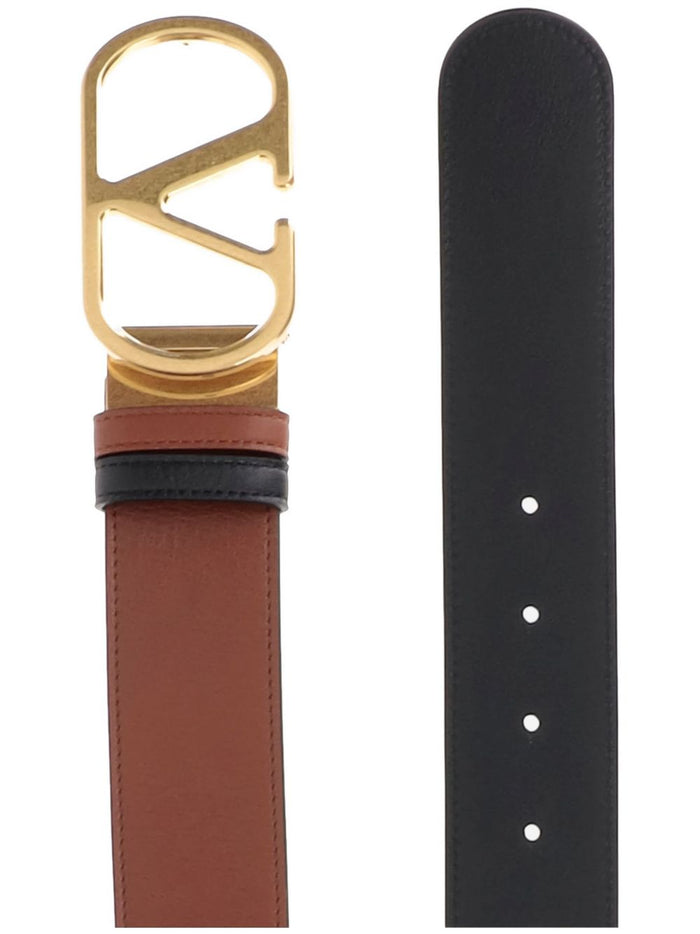 Valentino Garavani Belts Brown Calf Leather