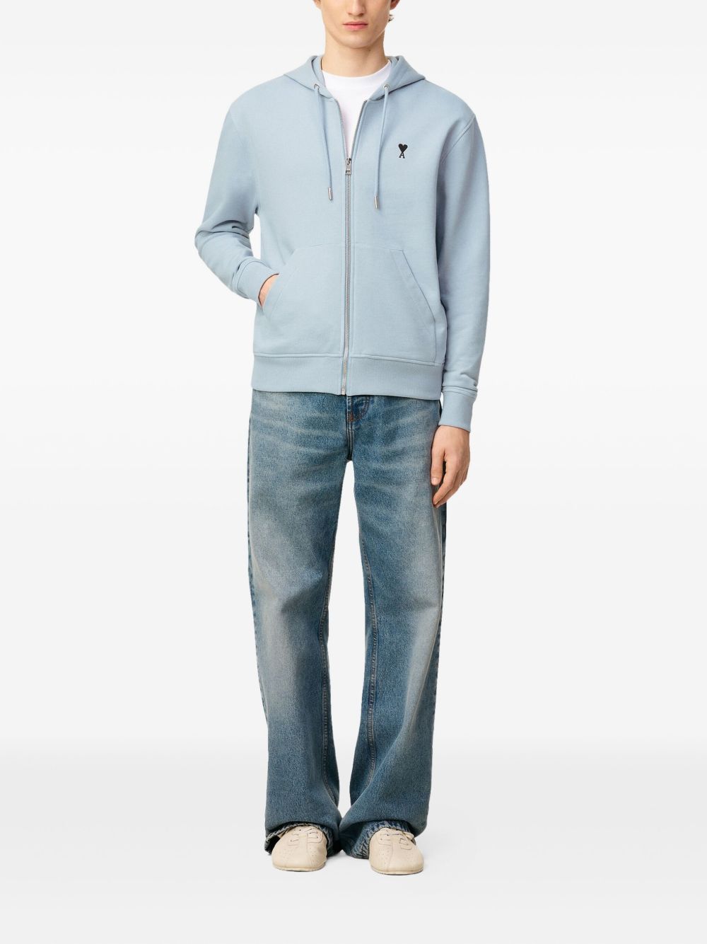 Ami Paris Sweaters Clear Blue Cotton