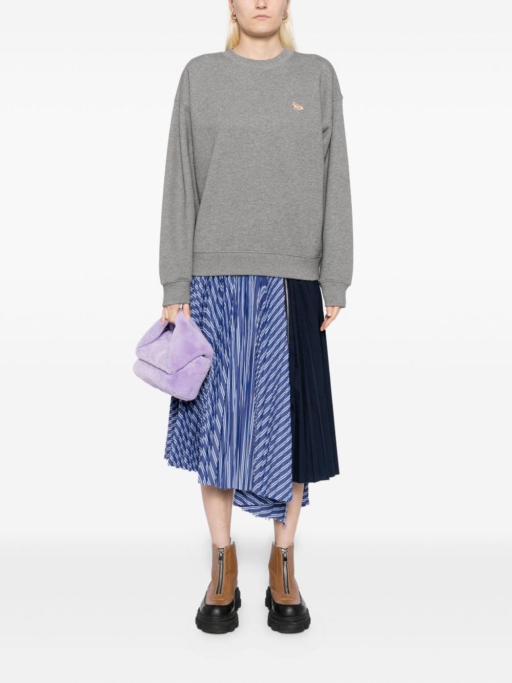 Maison Kitsune Sweaters Grey Cotton