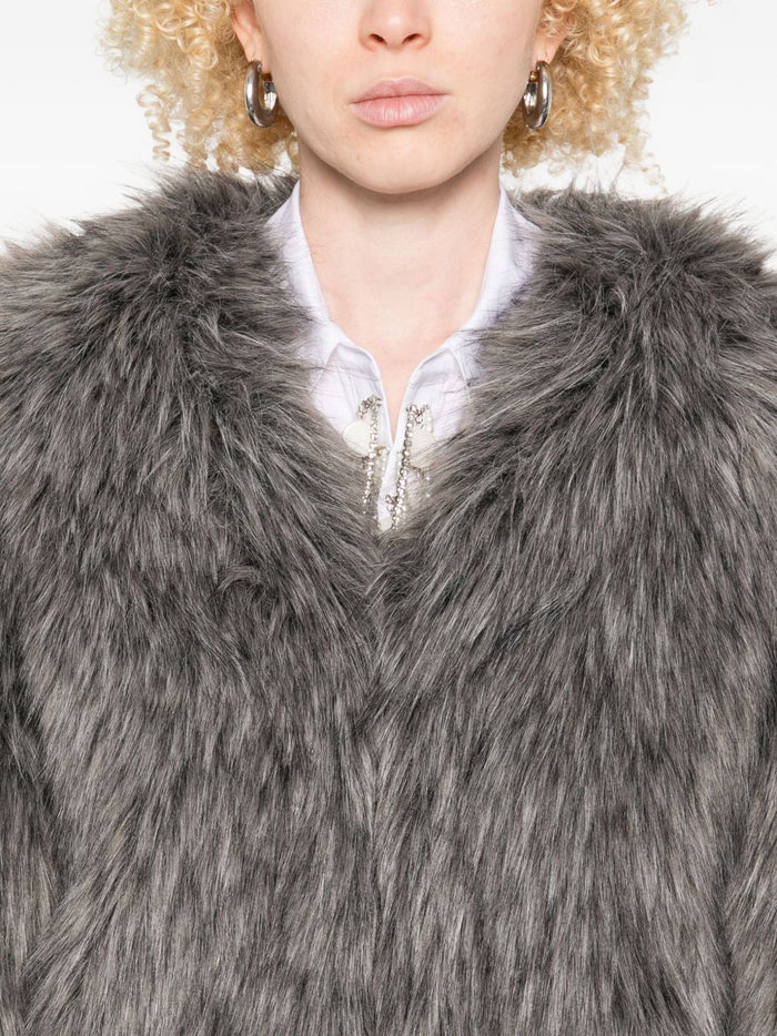 Thelaurent Coats Grey Artificial Fur