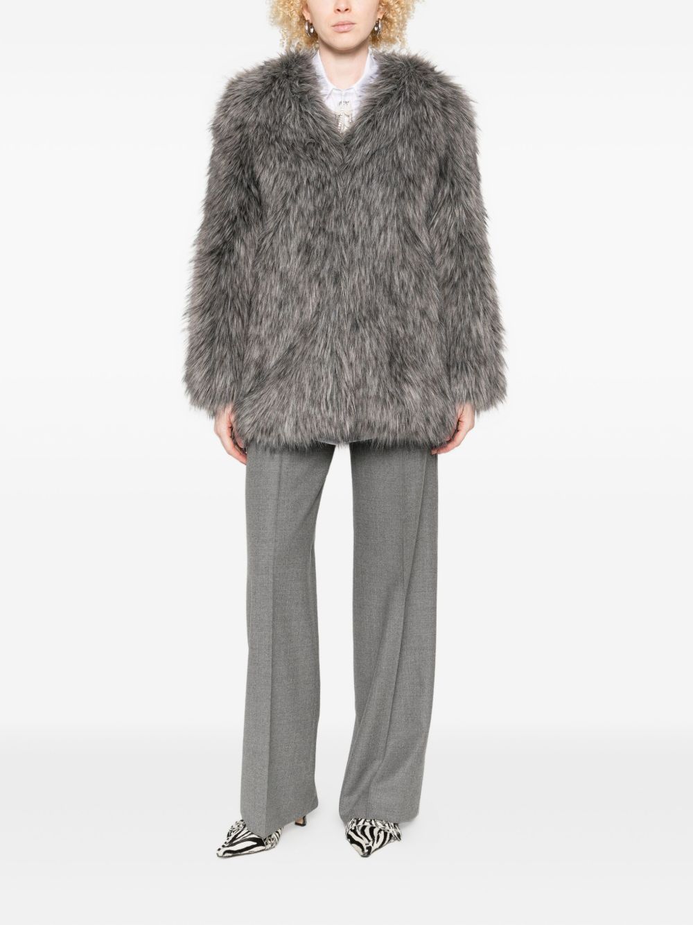 Thelaurent Coats Grey Artificial Fur
