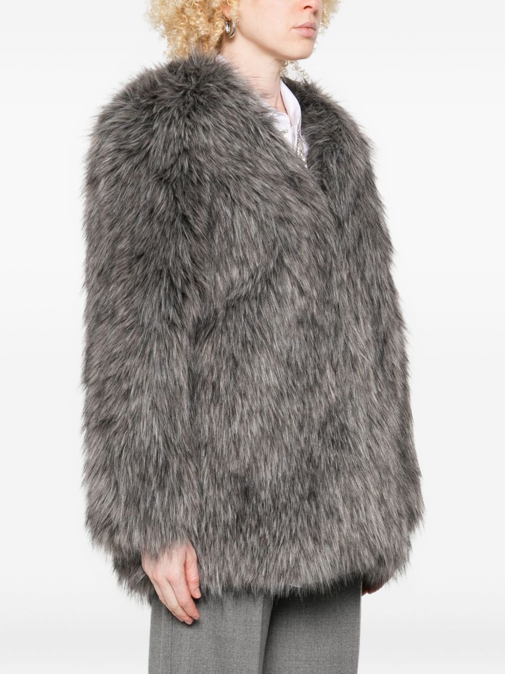 Thelaurent Coats Grey Artificial Fur