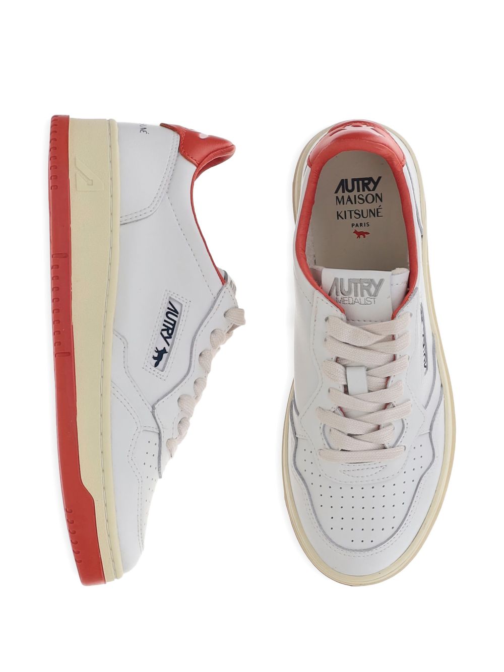 AUTRY X MAISON KITSUNE Sneakers Red Cow Leather