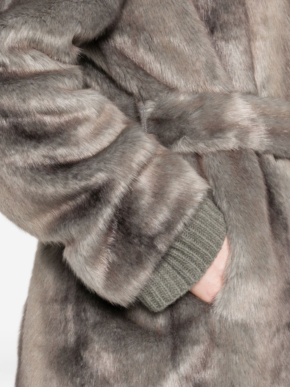 THELAURENT Coats Grey Artificial Fur