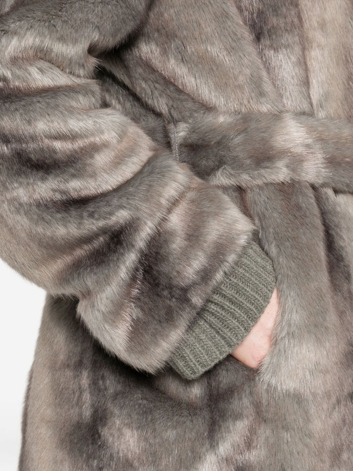 THELAURENT Coats Grey Artificial Fur