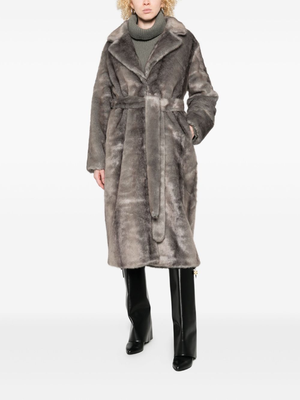 THELAURENT Coats Grey Artificial Fur