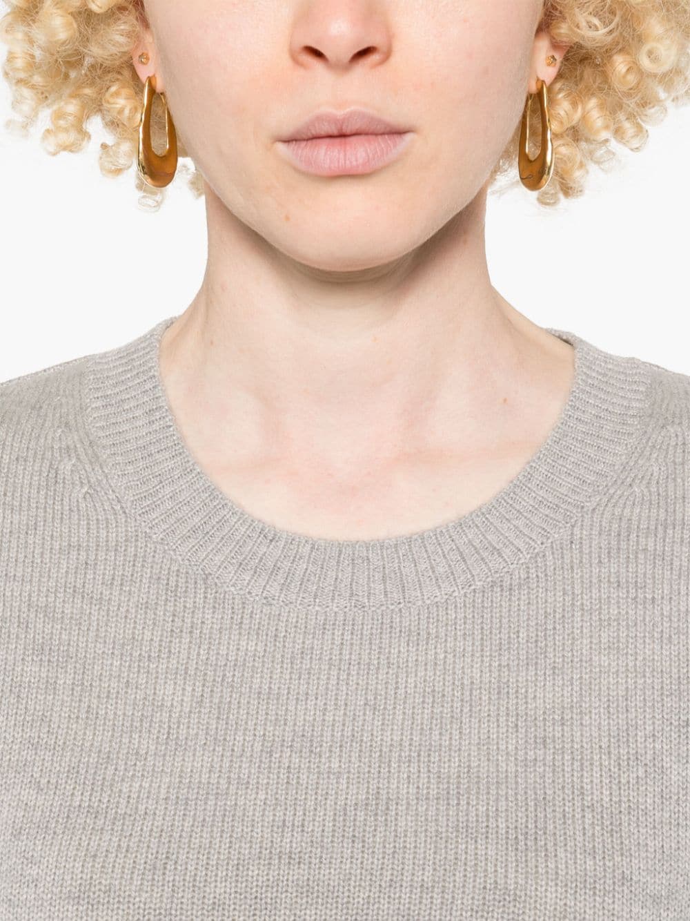 Lisa Yang Sweaters Light Grey Knitted Cashmere