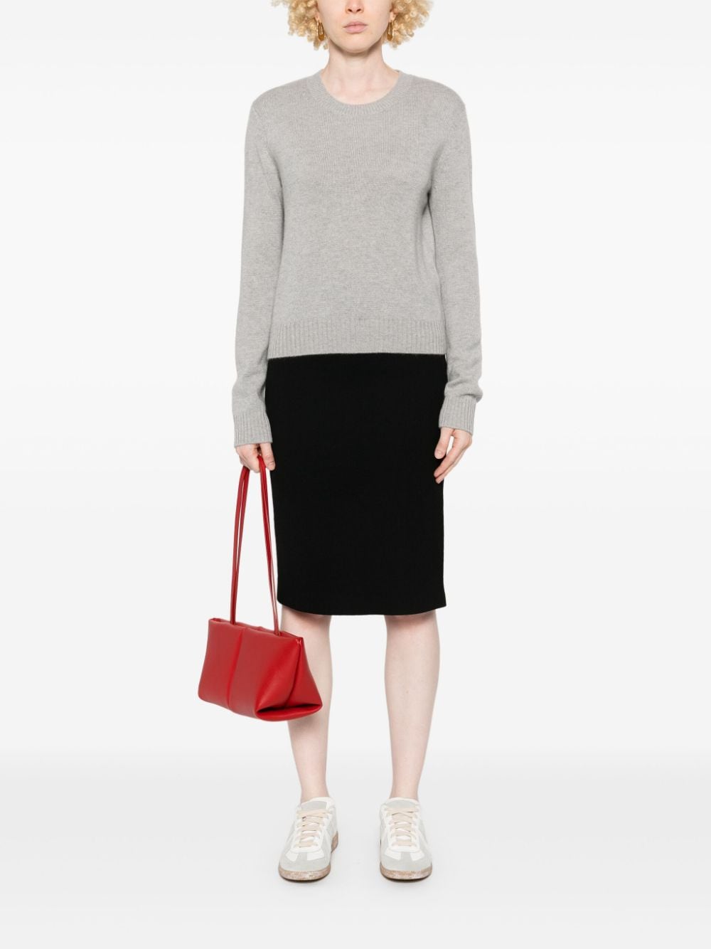Lisa Yang Sweaters Light Grey Knitted Cashmere