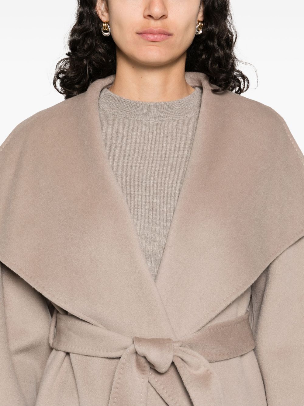 Soft Goat Coats Beige Wool