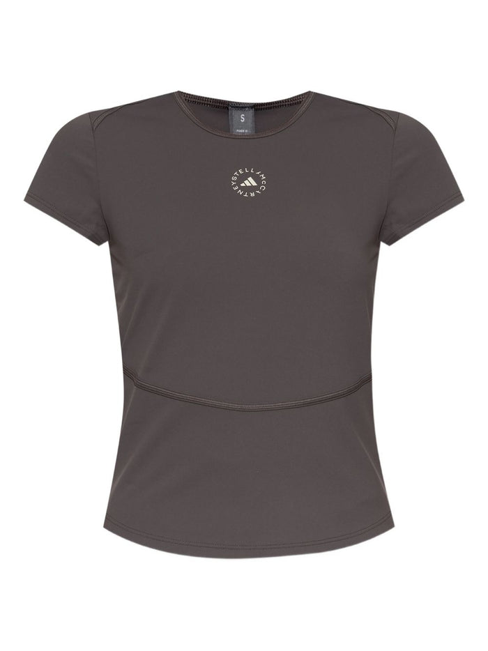 Adidas By Stella McCartney T-shirts and Polos Brown Recycled Polyamide