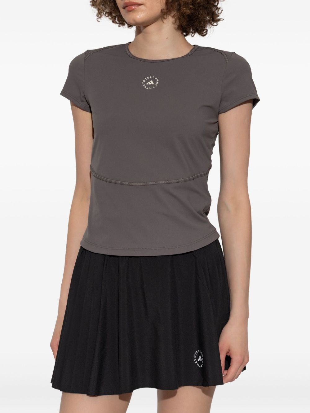 Adidas By Stella McCartney T-shirts and Polos Brown Recycled Polyamide