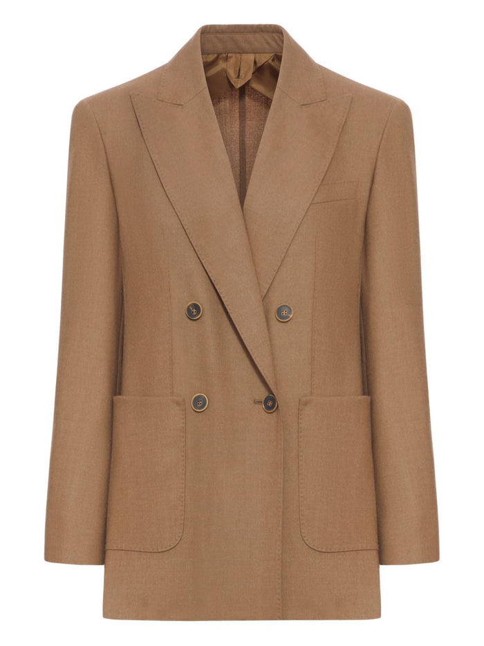 Max Mara Jackets Leather Brown Cashmere