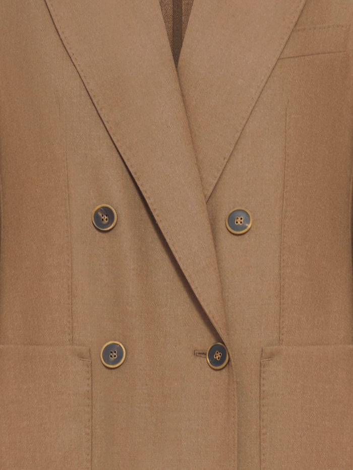 Max Mara Jackets Leather Brown Cashmere