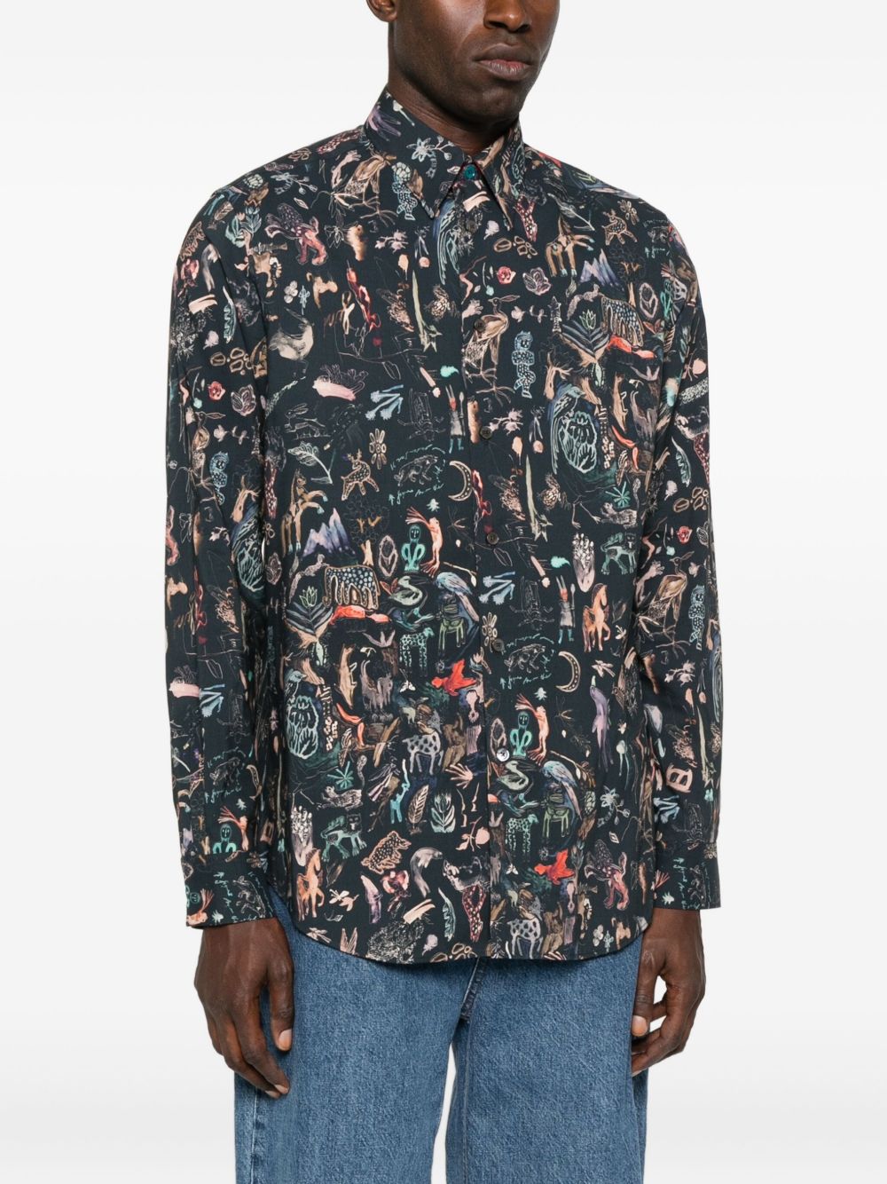 Paul Smith Shirts Blue Viscose