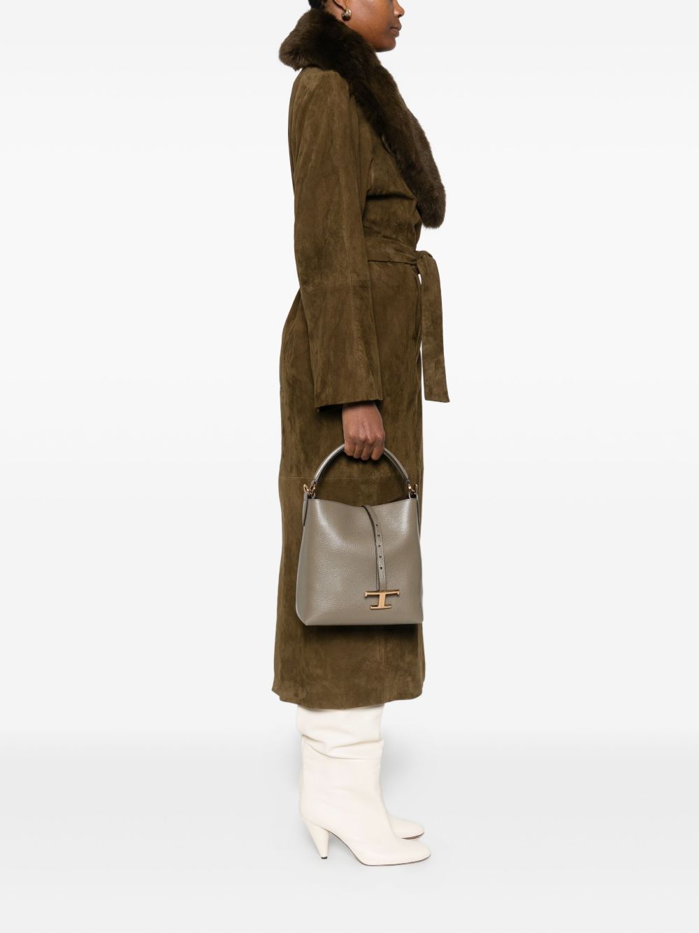 Tods Bags Dove Grey Calf Leather