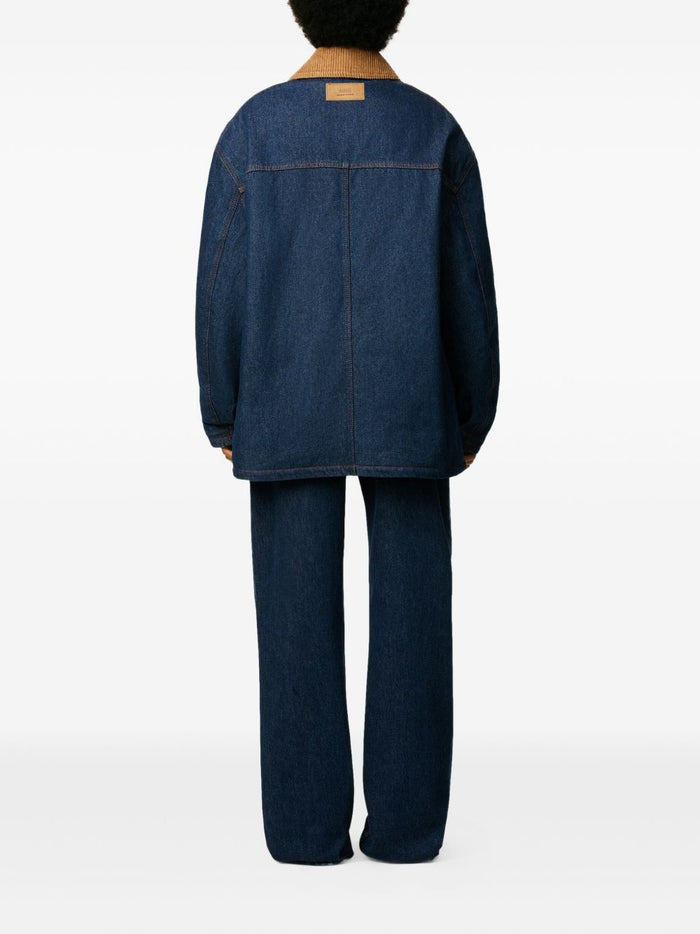 Ami Paris Coats Blue Polyester