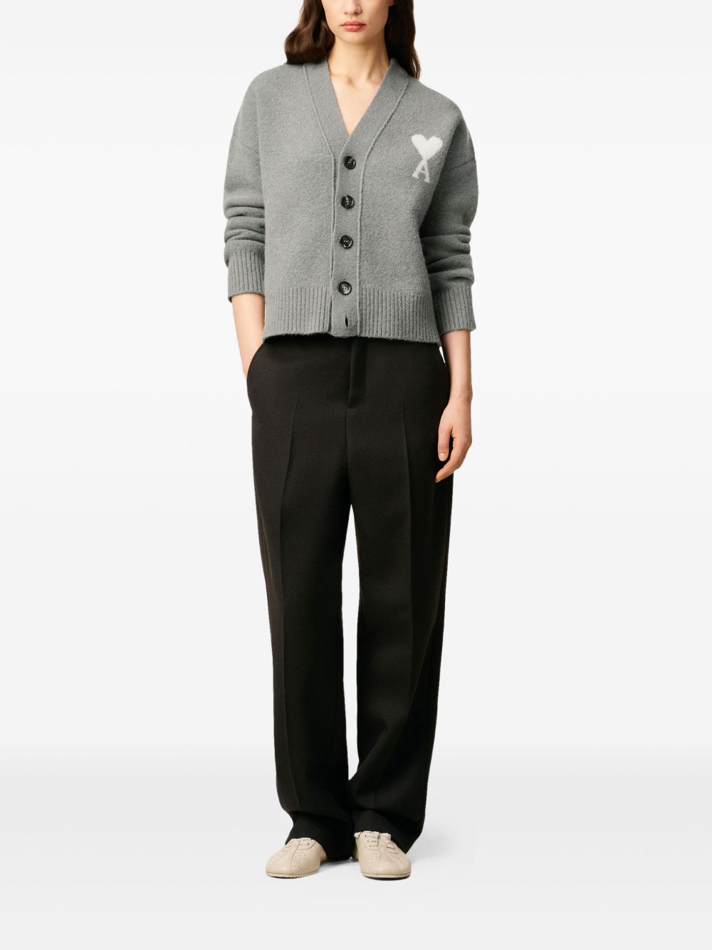 Ami Paris Sweaters Grey Alpaca