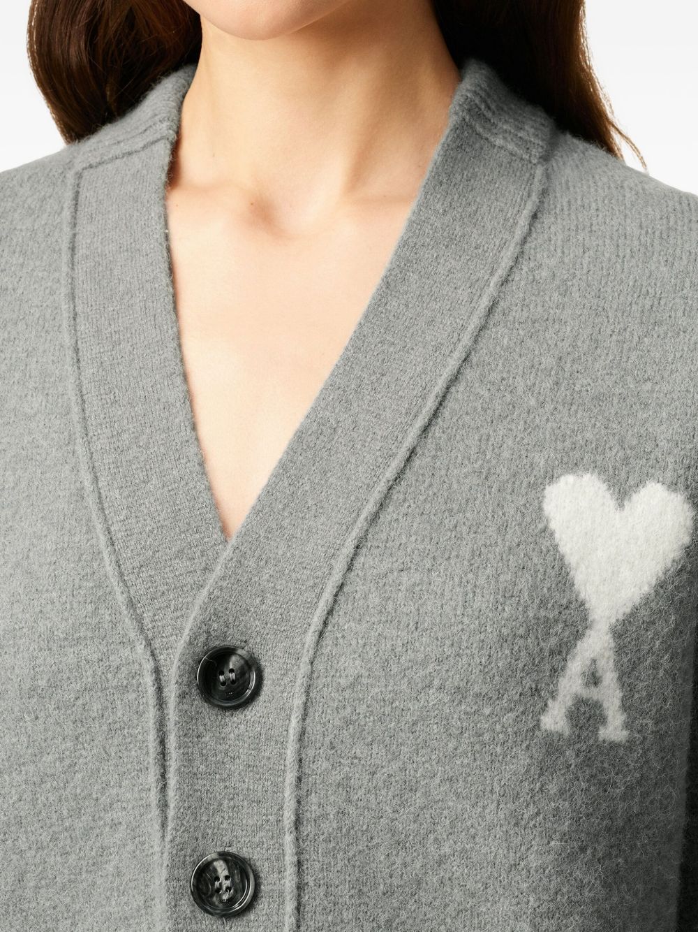 Ami Paris Sweaters Grey Alpaca